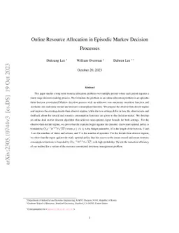 Online Resource Allocation in Episodic Markov Decision Processes
