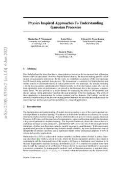 Physics Inspired Approaches To Understanding Gaussian Processes