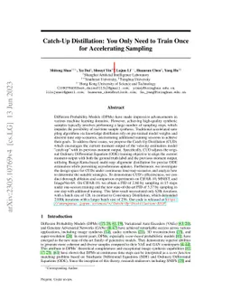 Catch-Up Distillation: You Only Need to Train Once for Accelerating
  Sampling