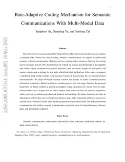 Rate-Adaptive Coding Mechanism for Semantic Communications With
  Multi-Modal Data