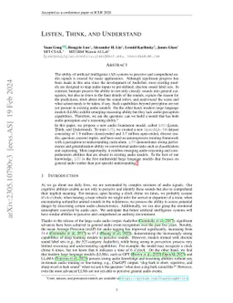 Listen, Think, and Understand