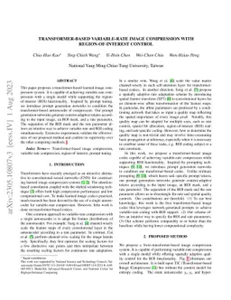 Transformer-based Variable-rate Image Compression with
  Region-of-interest Control
