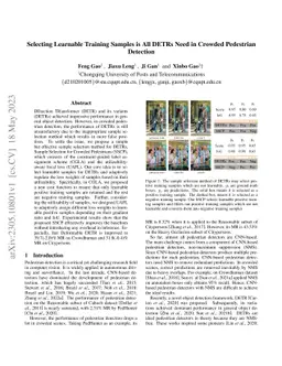 Selecting Learnable Training Samples is All DETRs Need in Crowded
  Pedestrian Detection