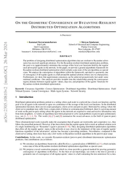 On the Geometric Convergence of Byzantine-Resilient Distributed
  Optimization Algorithms