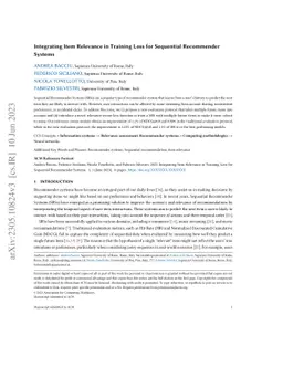 Integrating Item Relevance in Training Loss for Sequential Recommender
  Systems