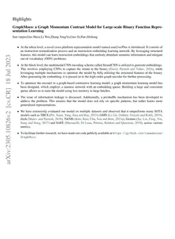 GraphMoco:a Graph Momentum Contrast Model that Using Multimodel
  Structure Information for Large-scale Binary Function Representation Learning