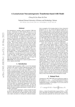 A Lexical-aware Non-autoregressive Transformer-based ASR Model