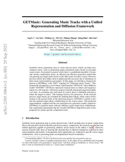 GETMusic: Generating Any Music Tracks with a Unified Representation and
  Diffusion Framework