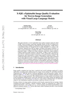 X-IQE: eXplainable Image Quality Evaluation for Text-to-Image Generation
  with Visual Large Language Models
