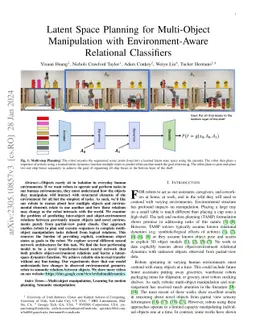 Latent Space Planning for Multi-Object Manipulation with
  Environment-Aware Relational Classifiers