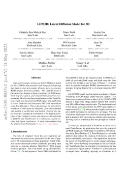 LDM3D: Latent Diffusion Model for 3D