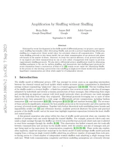 Amplification by Shuffling without Shuffling
