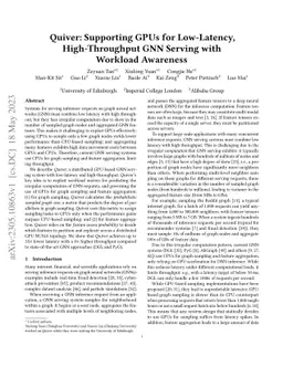 Quiver: Supporting GPUs for Low-Latency, High-Throughput GNN Serving
  with Workload Awareness