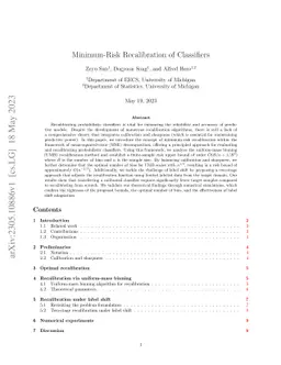 Minimum-Risk Recalibration of Classifiers