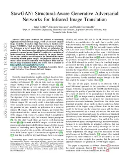 StawGAN: Structural-Aware Generative Adversarial Networks for Infrared
  Image Translation