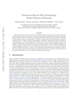 Estimation Beyond Data Reweighting: Kernel Method of Moments