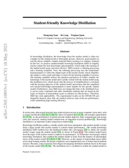 Student-friendly Knowledge Distillation