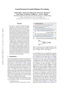 Causal Document-Grounded Dialogue Pre-training