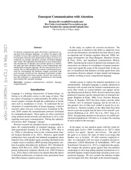 Emergent Communication with Attention