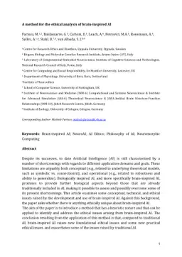 A method for the ethical analysis of brain-inspired AI