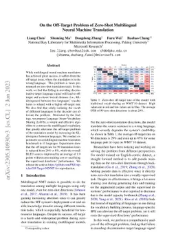 On the Off-Target Problem of Zero-Shot Multilingual Neural Machine
  Translation