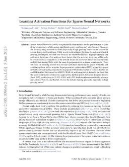 Learning Activation Functions for Sparse Neural Networks