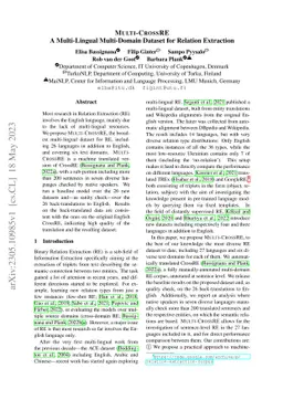 Multi-CrossRE A Multi-Lingual Multi-Domain Dataset for Relation
  Extraction