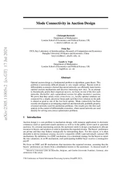 Mode Connectivity in Auction Design