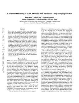 Generalized Planning in PDDL Domains with Pretrained Large Language
  Models