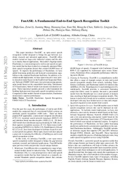 FunASR: A Fundamental End-to-End Speech Recognition Toolkit