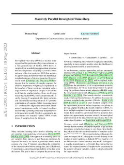 Massively Parallel Reweighted Wake-Sleep