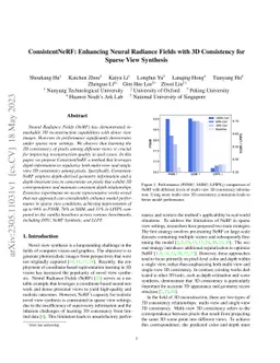 ConsistentNeRF: Enhancing Neural Radiance Fields with 3D Consistency for
  Sparse View Synthesis