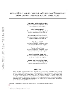 Visual Question Answering: A Survey on Techniques and Common Trends in
  Recent Literature