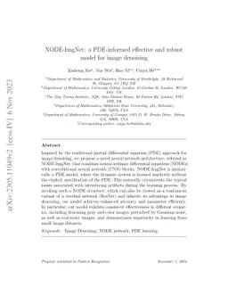 NODE-ImgNet: a PDE-informed effective and robust model for image
  denoising