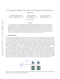 A Comparative Study of Face Detection Algorithms for Masked Face
  Detection