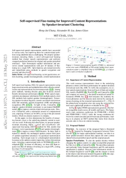 Self-supervised Fine-tuning for Improved Content Representations by
  Speaker-invariant Clustering