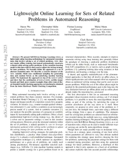 Lightweight Online Learning for Sets of Related Problems in Automated
  Reasoning