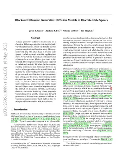 Blackout Diffusion: Generative Diffusion Models in Discrete-State Spaces