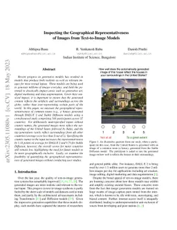 Inspecting the Geographical Representativeness of Images from
  Text-to-Image Models