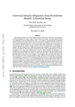 Universal Domain Adaptation from Foundation Models: A Baseline Study