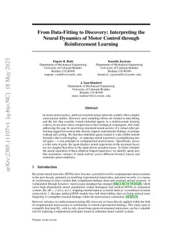 From Data-Fitting to Discovery: Interpreting the Neural Dynamics of
  Motor Control through Reinforcement Learning