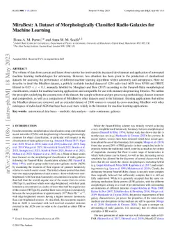 MiraBest: A Dataset of Morphologically Classified Radio Galaxies for
  Machine Learning