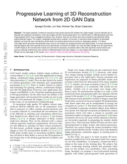Progressive Learning of 3D Reconstruction Network from 2D GAN Data