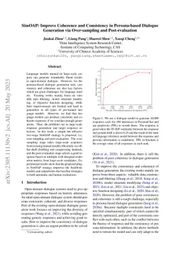 SimOAP: Improve Coherence and Consistency in Persona-based Dialogue
  Generation via Over-sampling and Post-evaluation