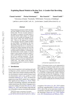 Exploiting Biased Models to De-bias Text: A Gender-Fair Rewriting Model