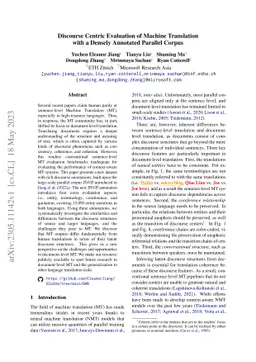 Discourse Centric Evaluation of Machine Translation with a Densely
  Annotated Parallel Corpus