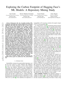 Exploring the Carbon Footprint of Hugging Face's ML Models: A Repository
  Mining Study