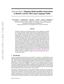 Instruct2Act: Mapping Multi-modality Instructions to Robotic Actions
  with Large Language Model
