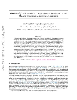 ONE-PEACE: Exploring One General Representation Model Toward Unlimited
  Modalities