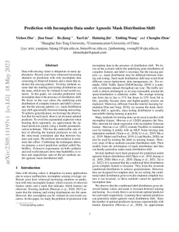 Prediction with Incomplete Data under Agnostic Mask Distribution Shift